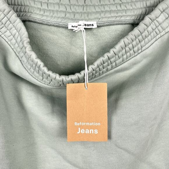 NWT Reformation Medium Newport Knit Celadon Green Casual Mini Sweat Skirt - Picture 5 of 7